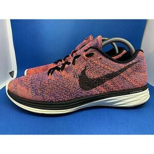 NIKE Flyknit Lunar 3 Running Athletic Shoes Pink/Black 698182-801 Women's Sz 8.5